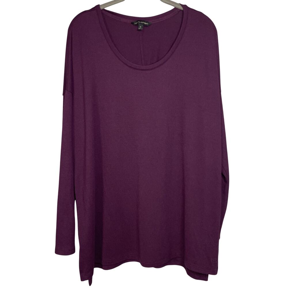 Banana Republic Women’s Long SLV Tunic Top - Scoop Neck - Plum Purple - Size XL